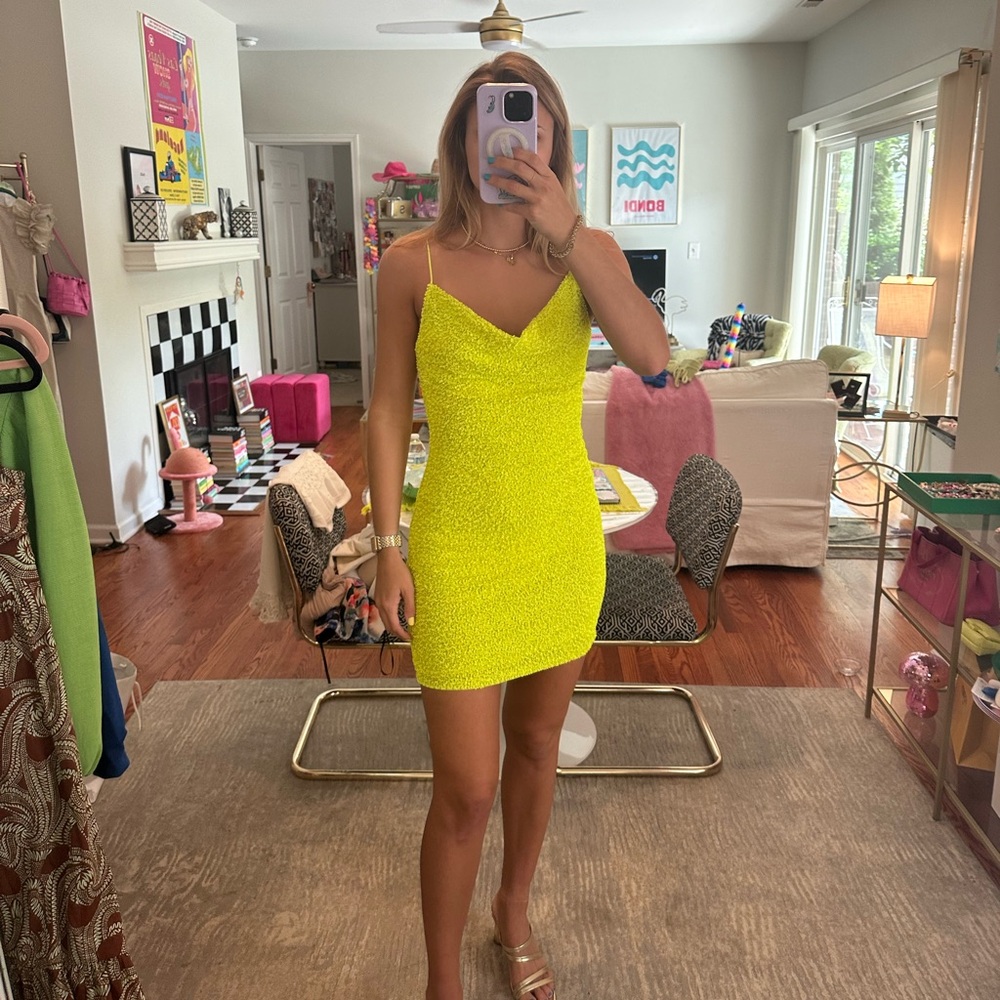 ALICE + OLIVIA neon sequin dress size 4